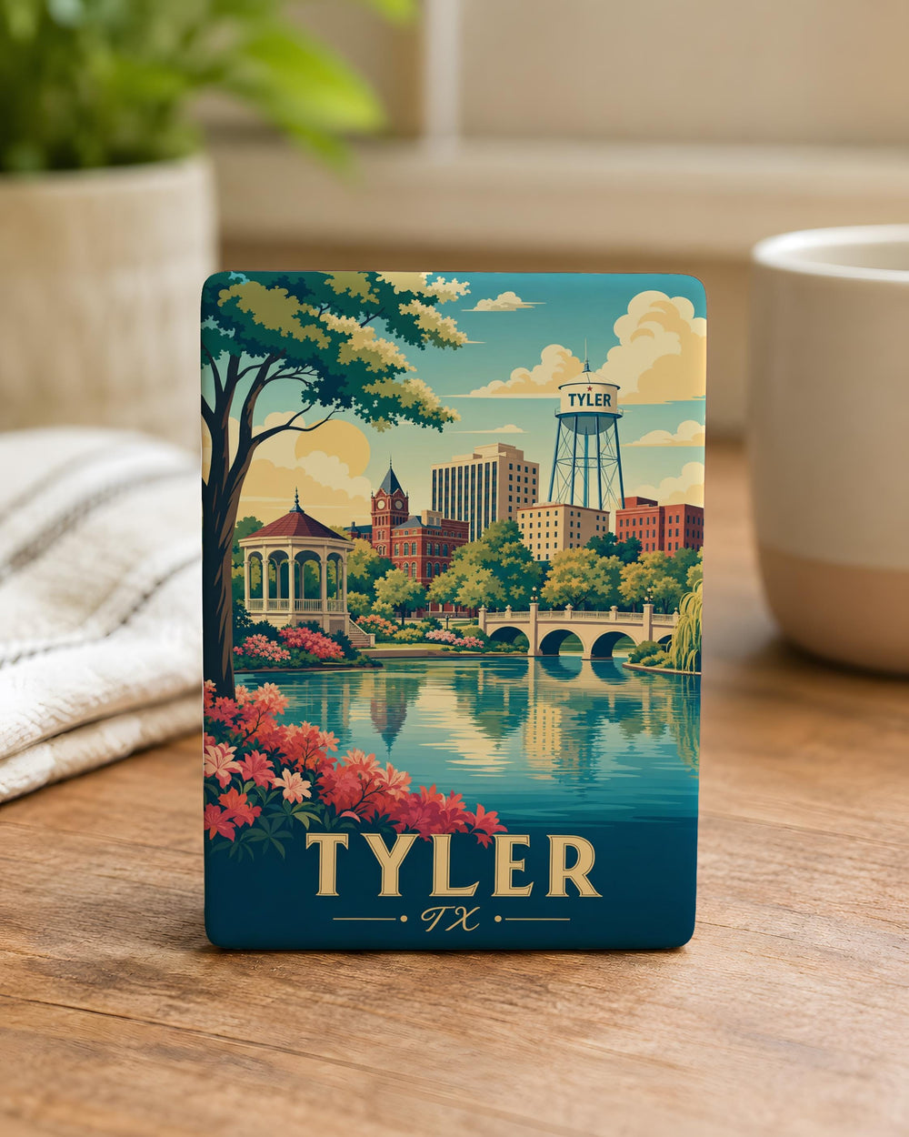 Tyler TX Fridge Magnet, Tyler Texas Souvenir Magnet, City Name Travel Keepsake, Texas Gift for Tyler Lovers