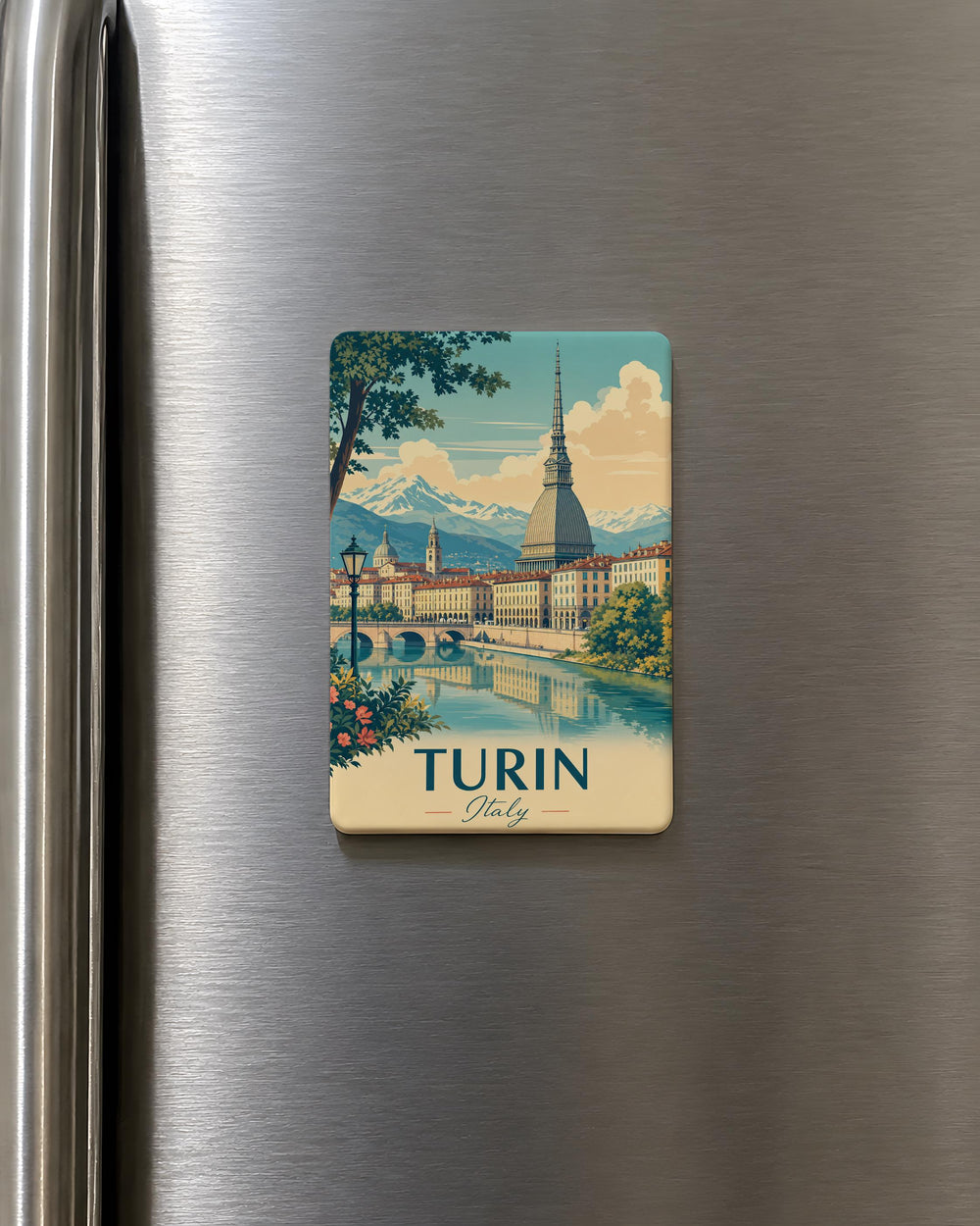 Turin Italy Fridge Magnet, Torino Souvenir Magnet, Turin Landmarks Travel Gift, Italy City Keepsake Magnet