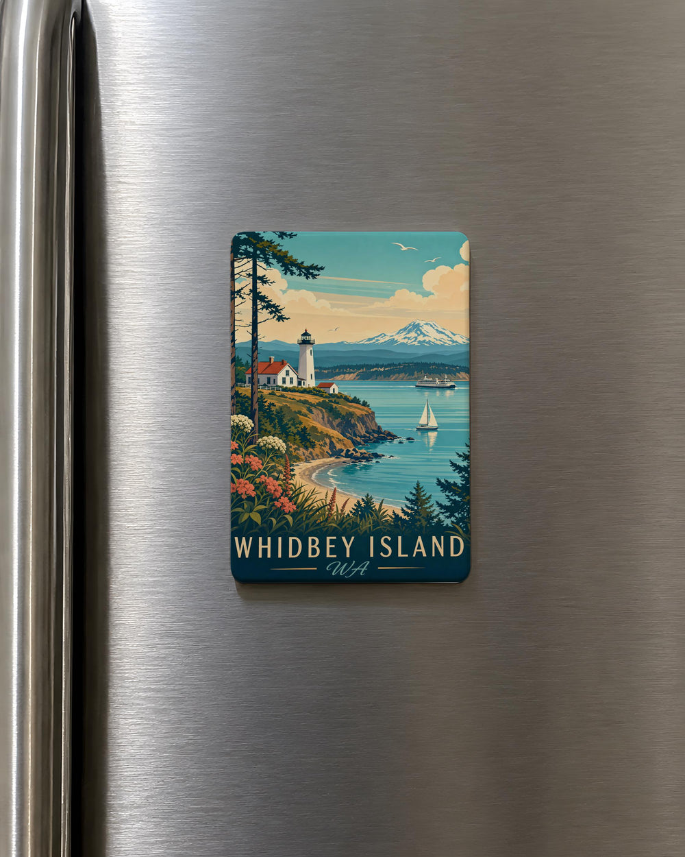 Whidbey Island WA Fridge Magnet, Washington Souvenir Magnet, Whidbey Island Keepsake, Pacific Northwest Travel Gift