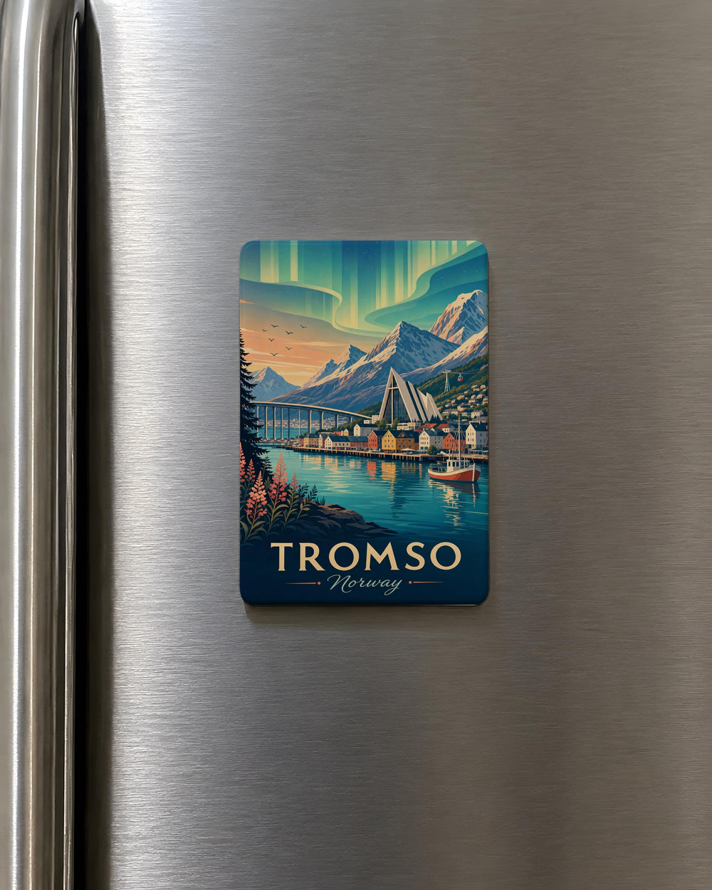 Tromso Norway Fridge Magnet, Tromsø Travel Souvenir Magnet, Norway City Landmark Refrigerator Magnet, Scandinavian Gift