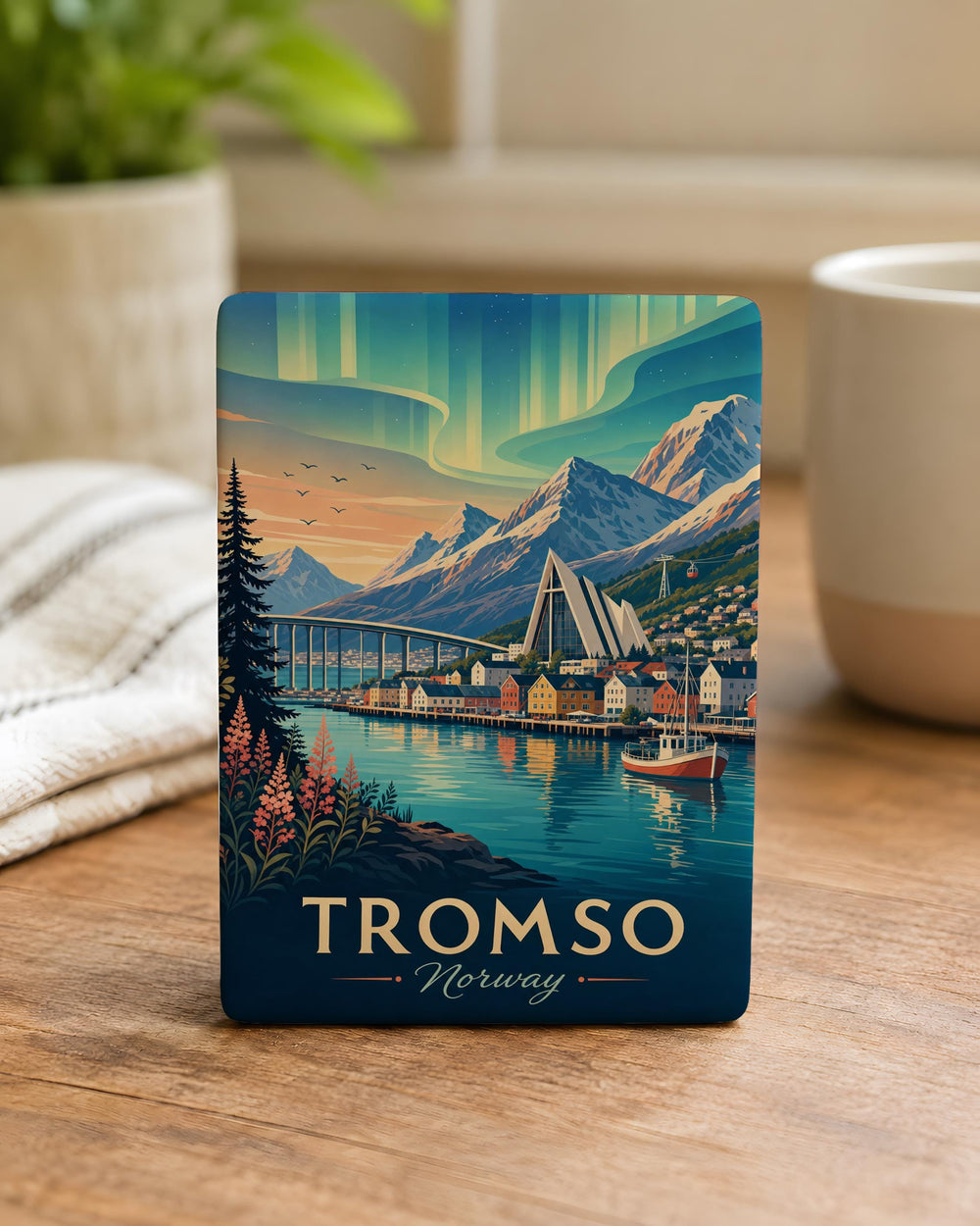 Tromso Norway Fridge Magnet, Tromsø Travel Souvenir Magnet, Norway City Landmark Refrigerator Magnet, Scandinavian Gift
