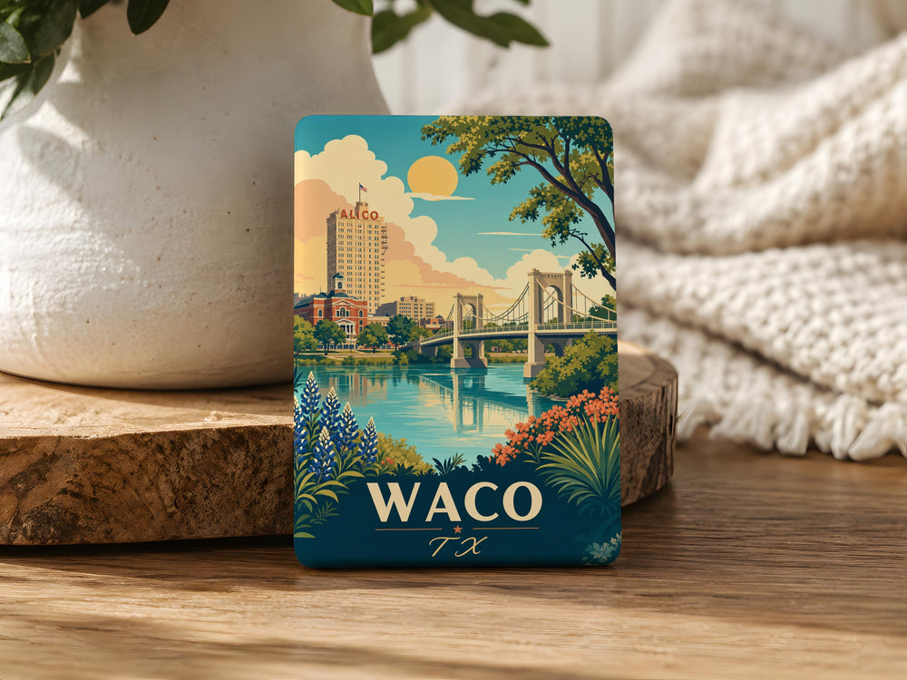 Waco TX Fridge Magnet, Waco Texas Souvenir Magnet, Waco Landmark Travel Keepsake, Texas Gift for Waco Lovers