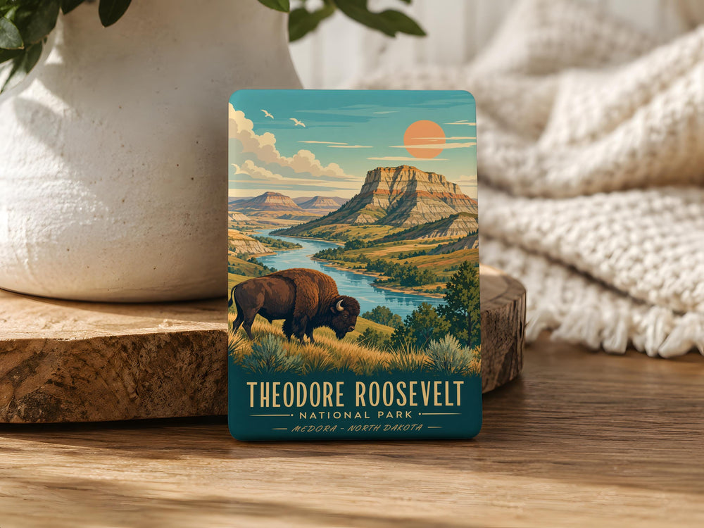 Theodore Roosevelt National Park Fridge Magnet, North Dakota Badlands Souvenir, Scenic Park Travel Keepsake Magnet