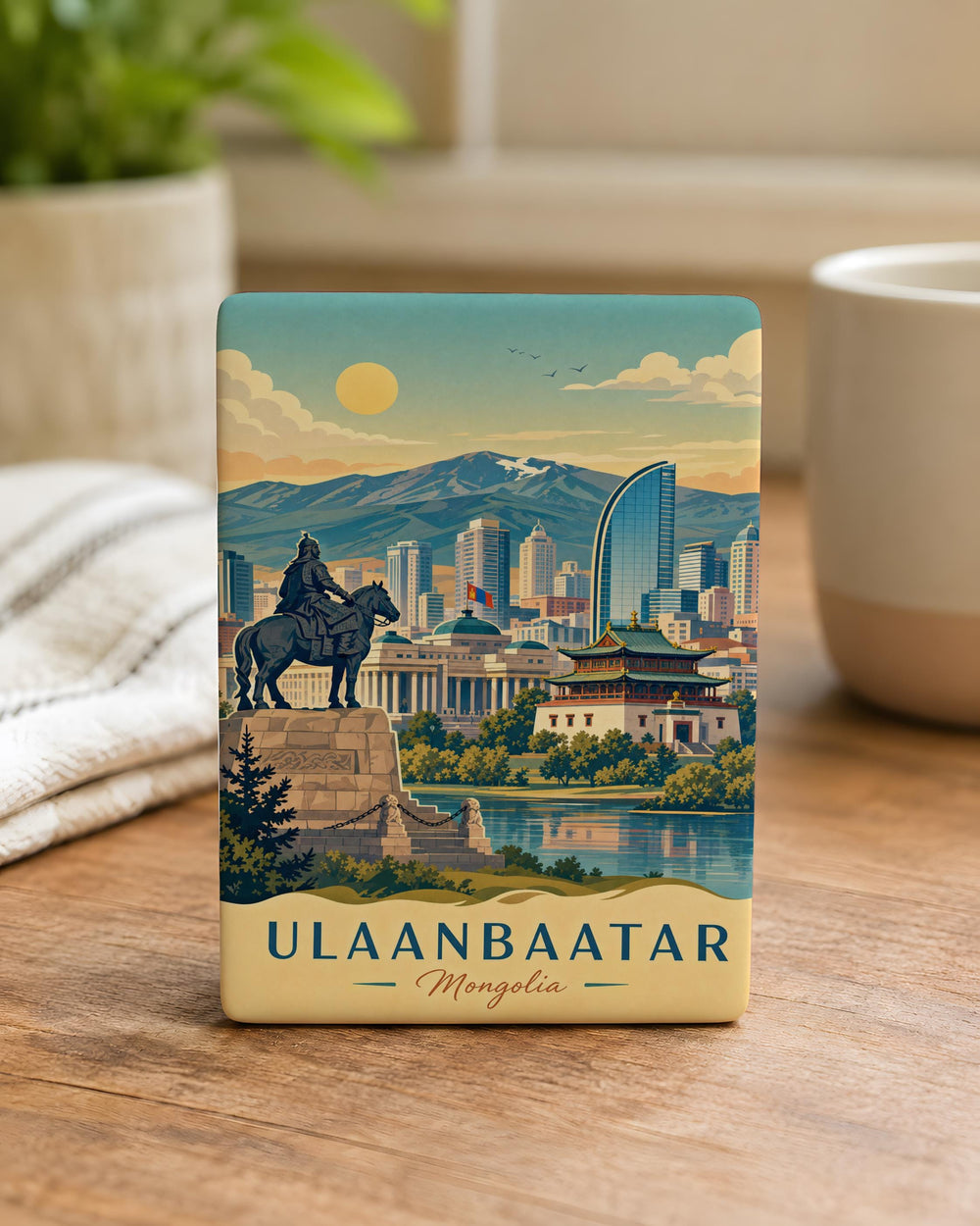 Ulaanbaatar Mongolia Fridge Magnet, Ulaanbaatar City Souvenir Magnet, Mongolia Travel Gift, Ulaanbaatar Landmark Magnet
