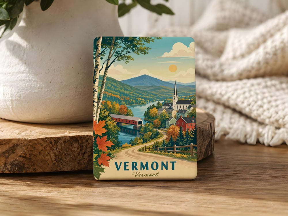 Vermont Fridge Magnet, Vermont State Souvenir Magnet, Vermont Travel Gift, Vermont Keepsake Refrigerator Magnet