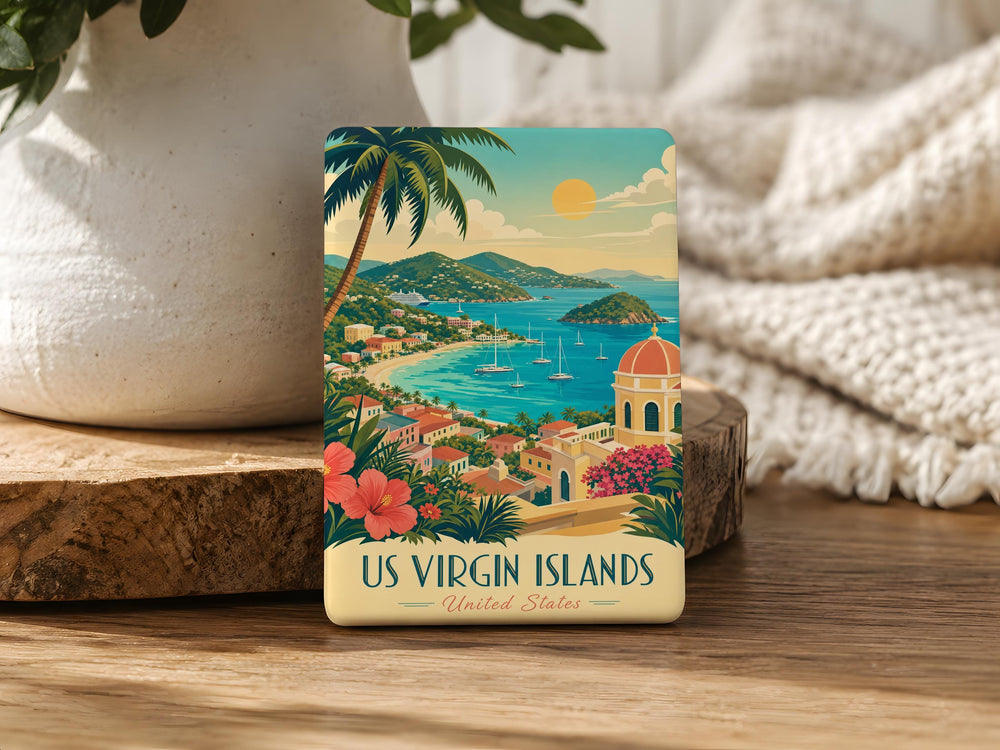 US Virgin Islands Fridge Magnet, St Thomas St John St Croix Souvenir Magnet, Caribbean Island Travel Gift, VI Keepsake Magnet