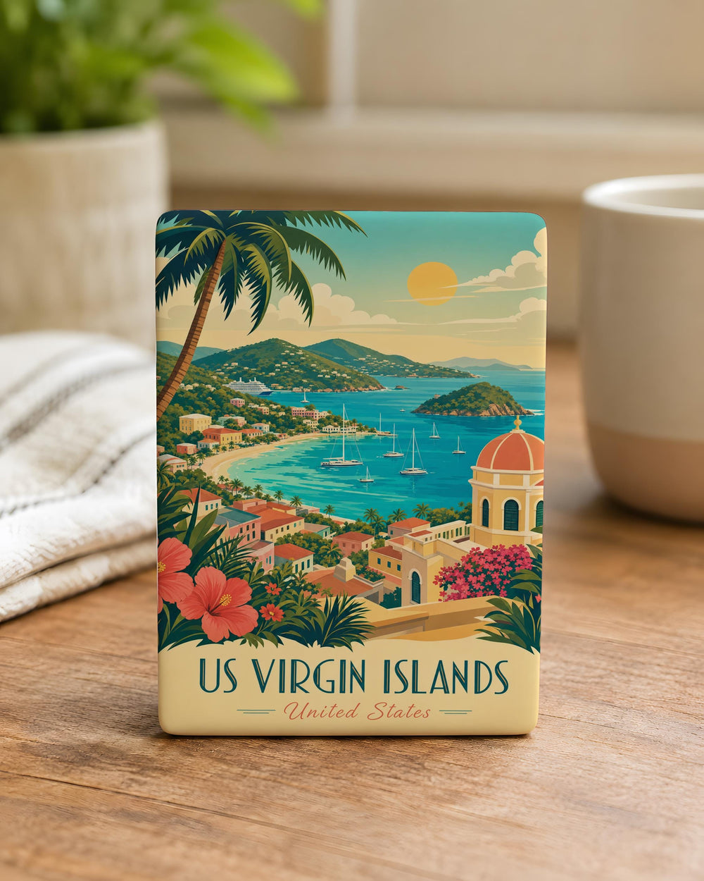 US Virgin Islands Fridge Magnet, St Thomas St John St Croix Souvenir Magnet, Caribbean Island Travel Gift, VI Keepsake Magnet