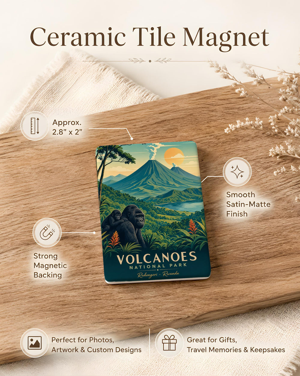 Volcanoes National Park Fridge Magnet, Hawaii Volcanoes Souvenir Magnet, National Park Travel Keepsake Gift
