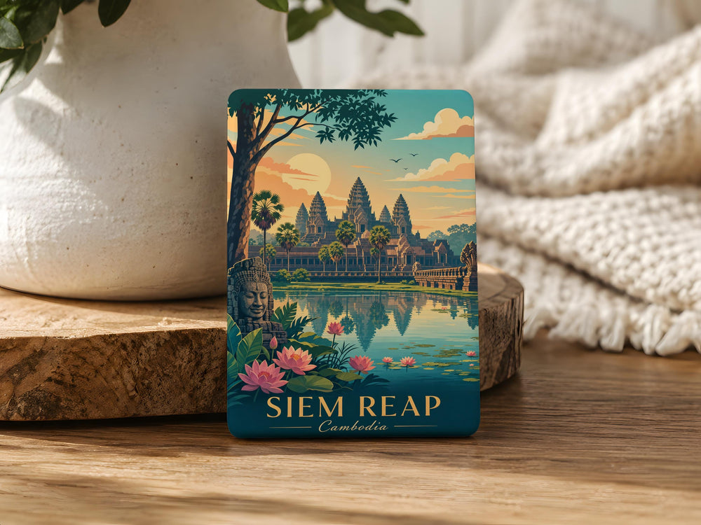 Siem Reap Cambodia Fridge Magnet, Angkor Wat Temple Souvenir, Cambodia Travel Gift, Southeast Asia Landmark Magnet