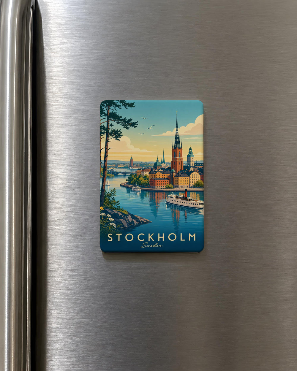 Sweden Fridge Magnet, Sweden Souvenir Magnet, Swedish Travel Keepsake, Scandinavia Refrigerator Magnet, Sweden Gift