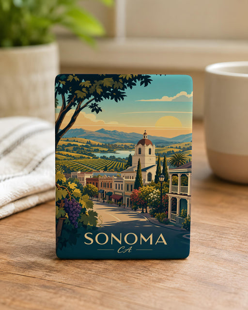 Sonoma CA Fridge Magnet, Sonoma California Souvenir Magnet, Wine Country Travel Gift, Sonoma Valley Keepsake Magnet