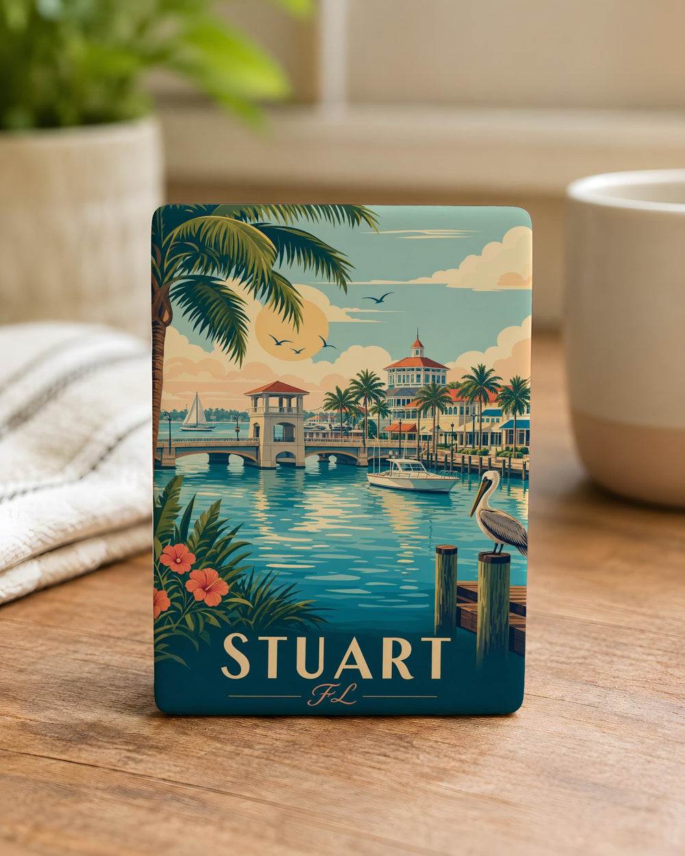 Stuart Florida Fridge Magnet, Stuart FL Souvenir Magnet, Florida Travel Gift, Coastal Town Keepsake, Vacation Memento Magnet