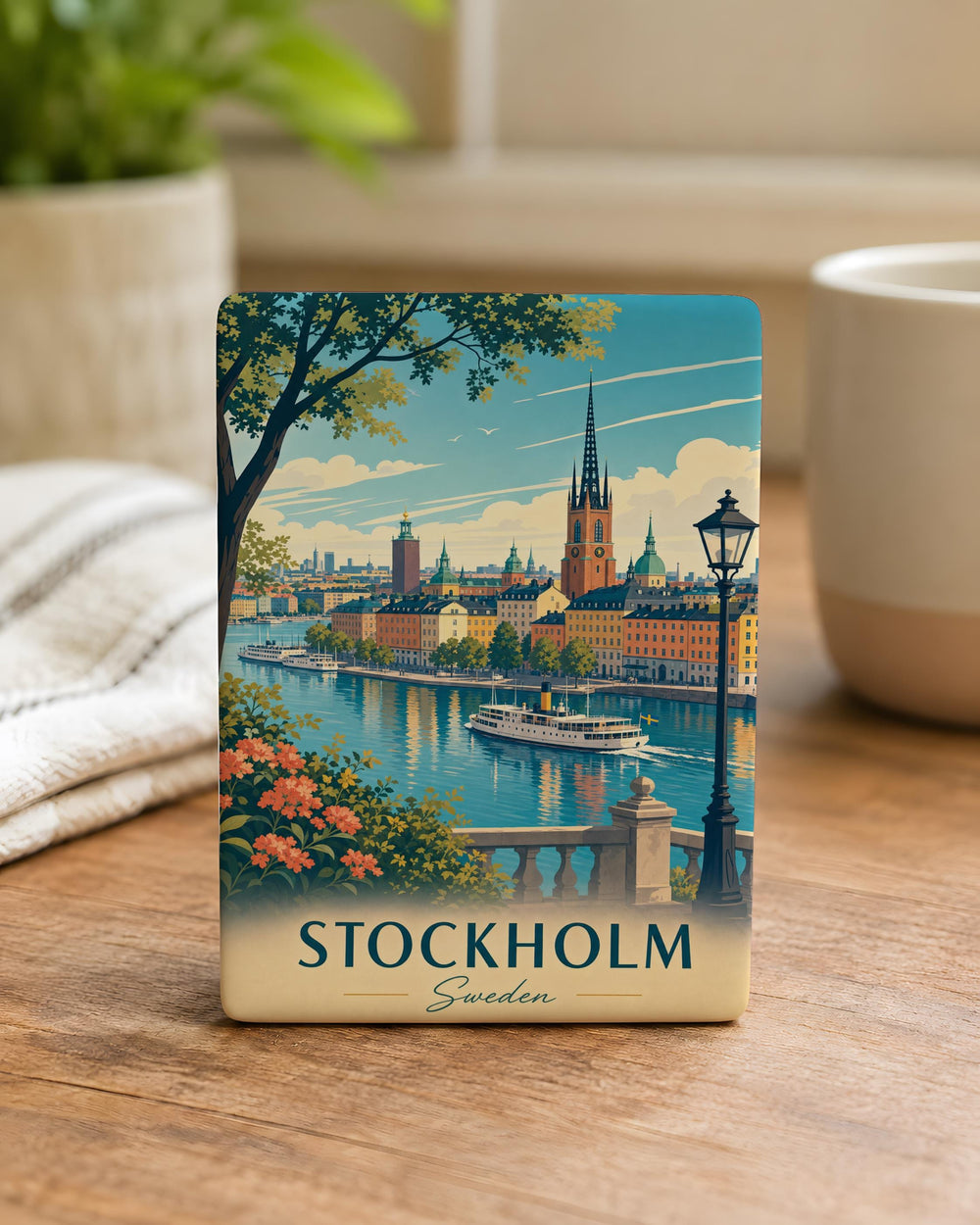 Stockholm Sweden Fridge Magnet, Stockholm Souvenir Magnet, Sweden Travel Gift, Scandinavian City Landmark Magnet