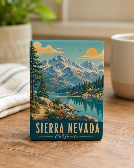 Sierra Nevada Fridge Magnet, Mountain Range Souvenir Magnet, California Nevada Travel Keepsake, Hiking Adventure Decor Magnet
