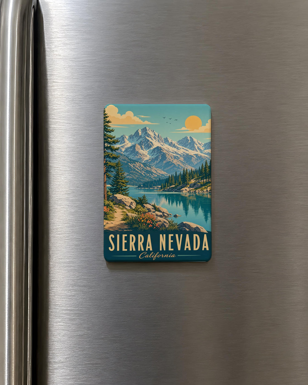 Sierra Nevada Fridge Magnet, Mountain Range Souvenir Magnet, California Nevada Travel Keepsake, Hiking Adventure Decor Magnet