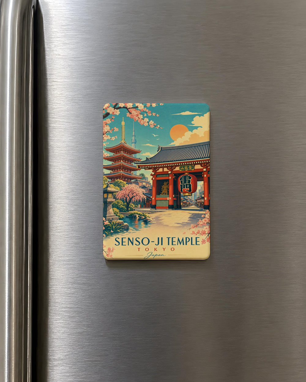 Senso-ji Temple Fridge Magnet, Tokyo Japan Buddhist Temple Souvenir Magnet, Asakusa Landmark Travel Gift Magnet