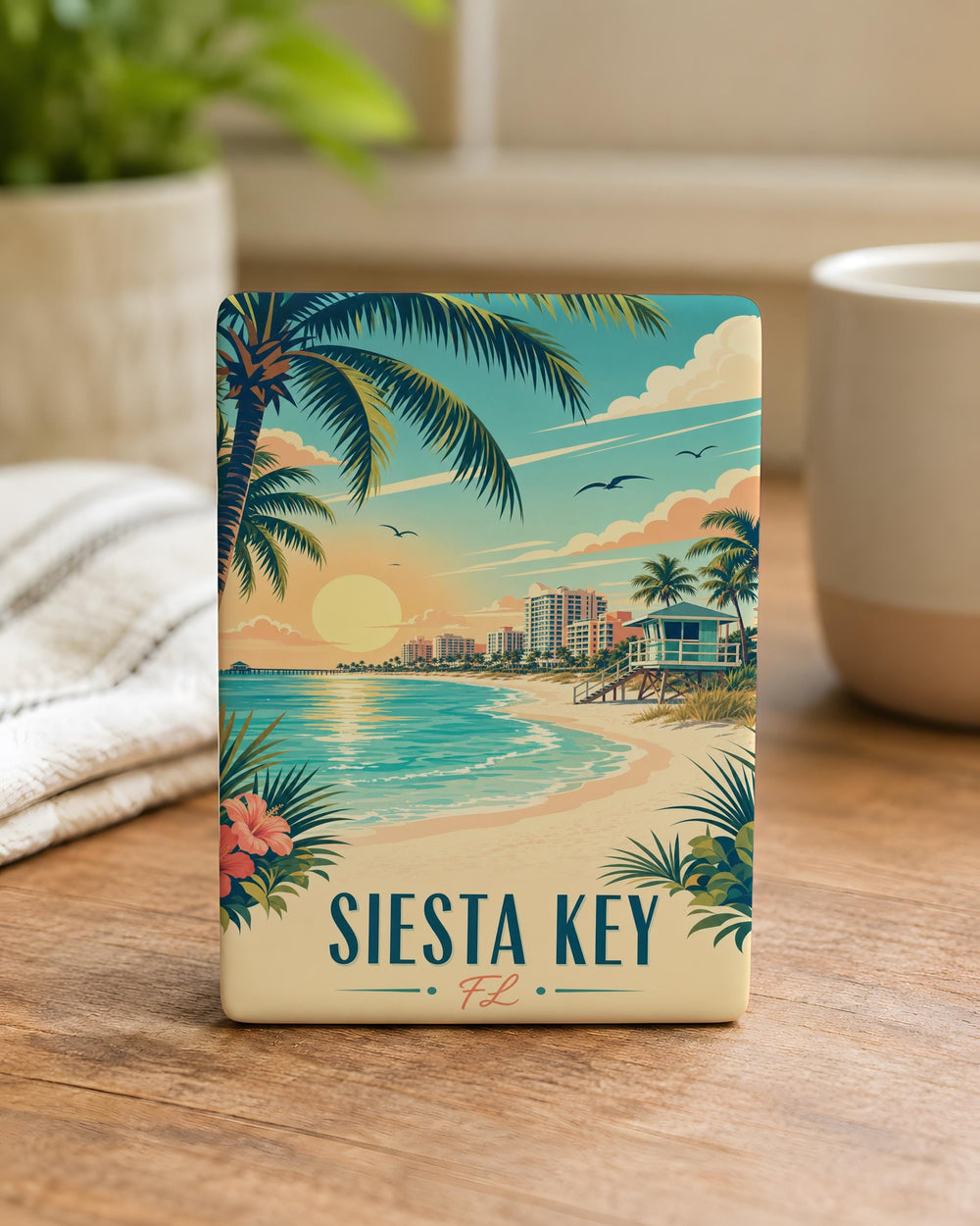 Siesta Key FL Fridge Magnet, Siesta Key Florida Souvenir Magnet, Beach Town Vacation Travel Gift, Coastal Keepsake Magnet