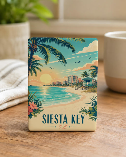 Siesta Key FL Fridge Magnet, Siesta Key Florida Souvenir Magnet, Beach Town Vacation Travel Gift, Coastal Keepsake Magnet