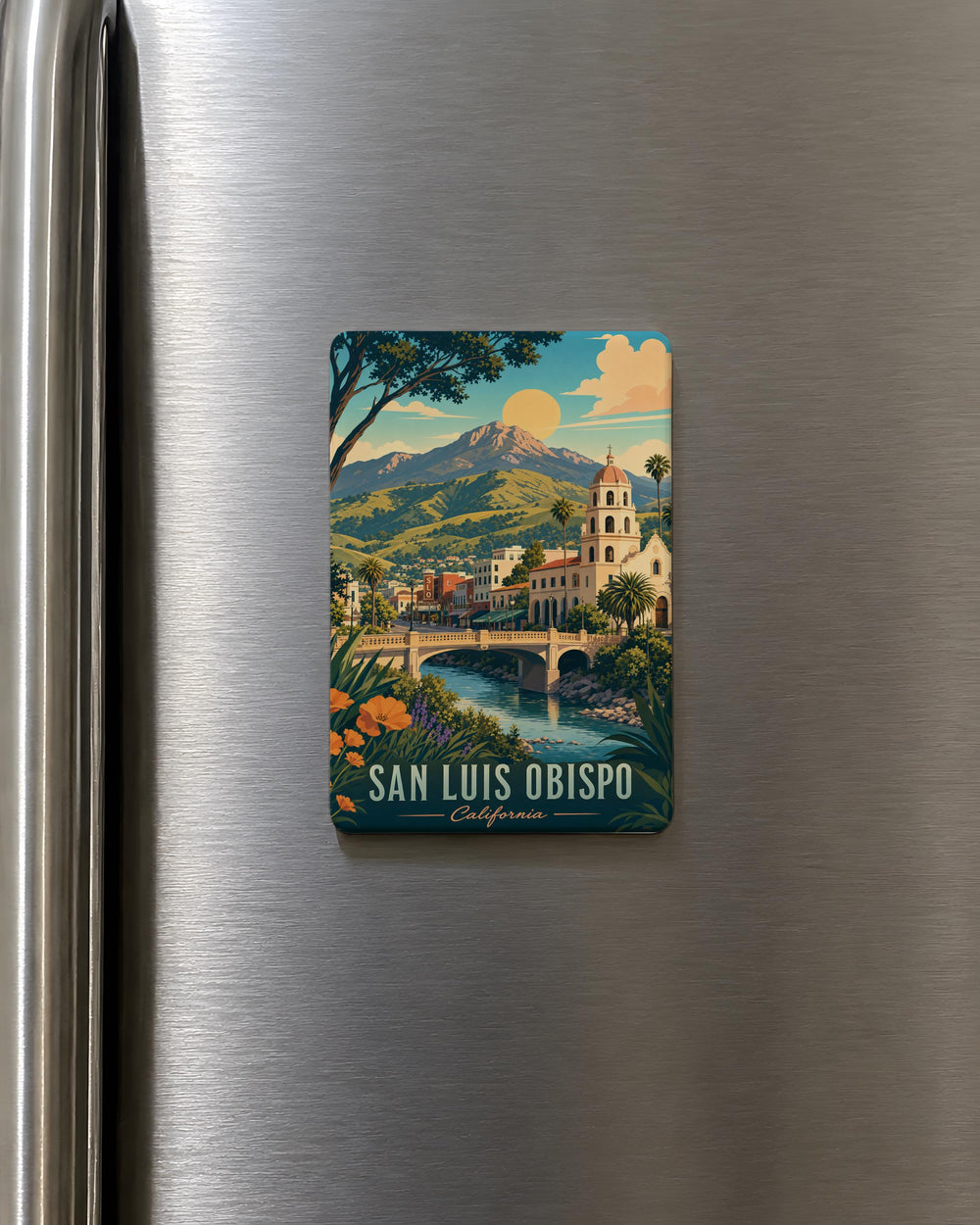 San Luis Obispo CA Fridge Magnet, California Travel Souvenir, SLO City Landmark Keepsake Magnet