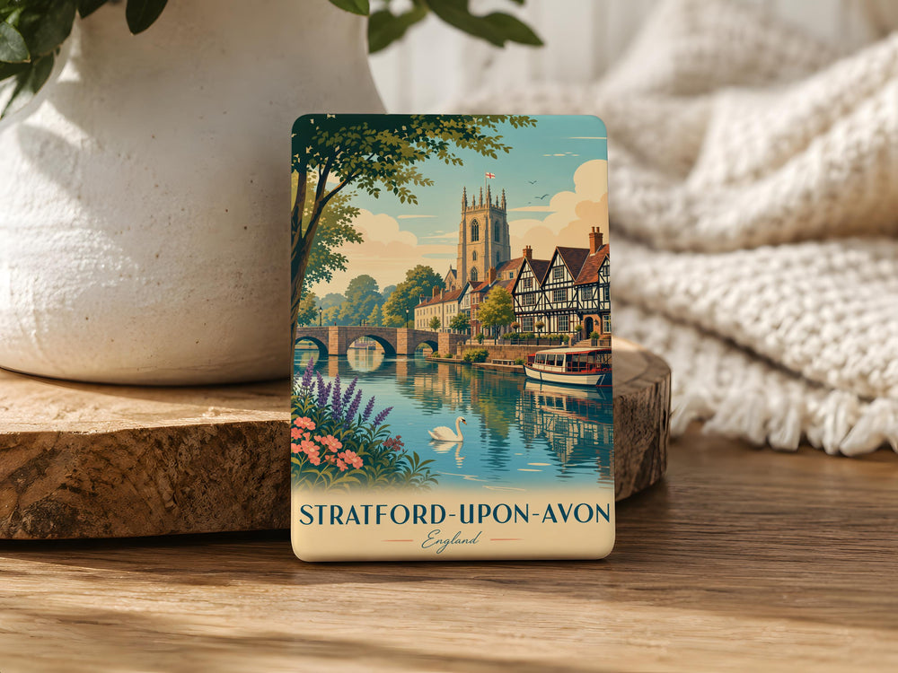 Stratford-upon-Avon England Fridge Magnet, Stratford-upon-Avon Souvenir Magnet, Shakespeare Hometown Travel Magnet