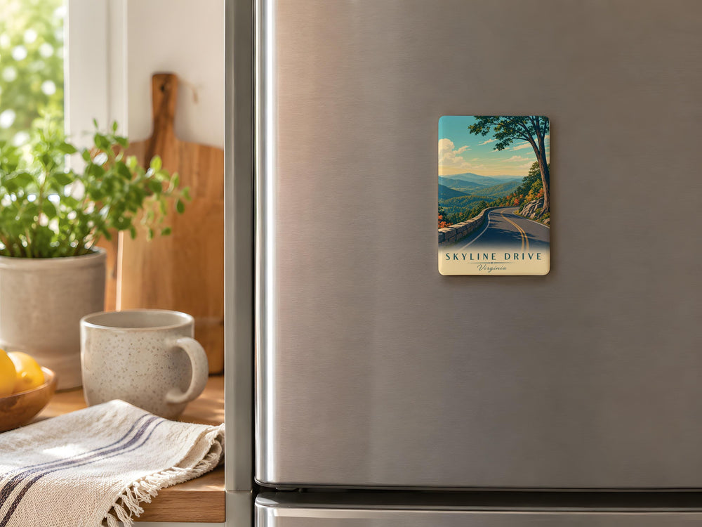 Skyline Drive Fridge Magnet, Scenic Mountain Road Overlook Souvenir Magnet, Shenandoah National Park Travel Gift