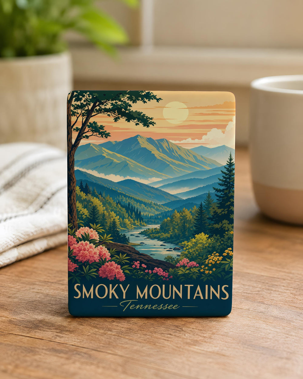 Smoky Mountains Fridge Magnet, Great Smoky Mountains National Park Souvenir Magnet, Mountain Landscape Travel Gift