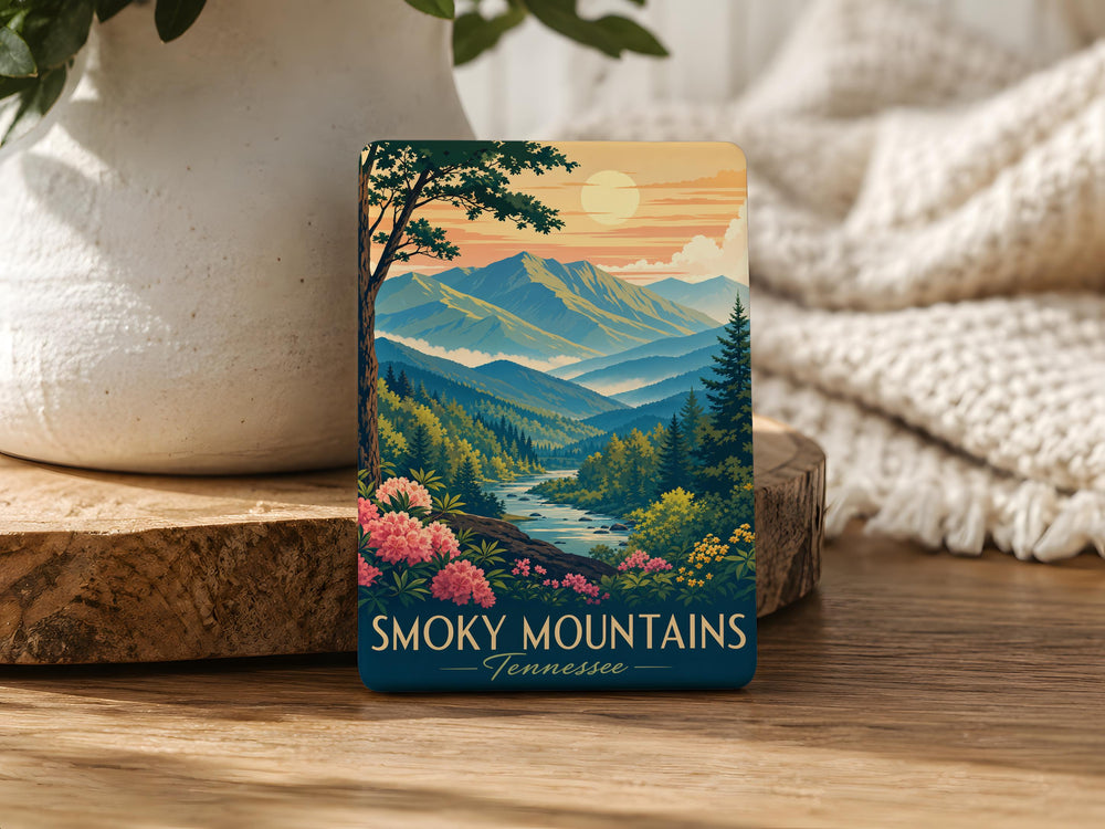 Smoky Mountains Fridge Magnet, Great Smoky Mountains National Park Souvenir Magnet, Mountain Landscape Travel Gift