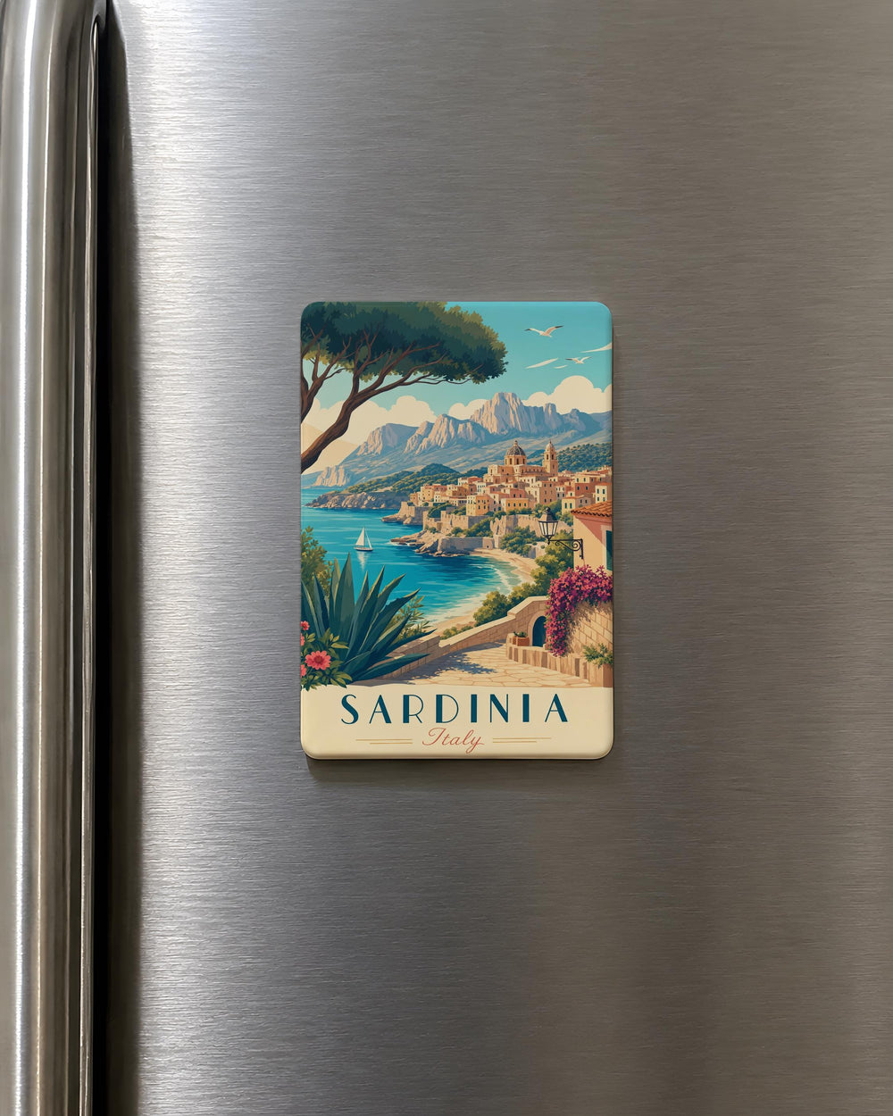 Sardinia Italy Fridge Magnet, Sardegna Island Travel Souvenir, Italian Mediterranean Destination Keepsake Magnet