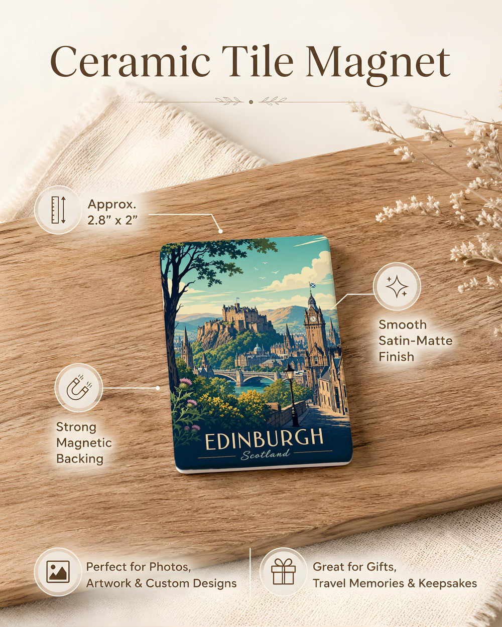 Scotland Fridge Magnet, Scotland Travel Souvenir Magnet, Scottish Highlands Landmark Magnet, Scotland Vacation Keepsake Magnet