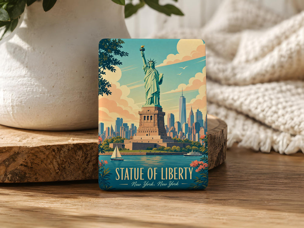 Statue of Liberty Fridge Magnet, New York Landmark Souvenir Magnet, Liberty Island Travel Gift, USA Icon Refrigerator Magnet