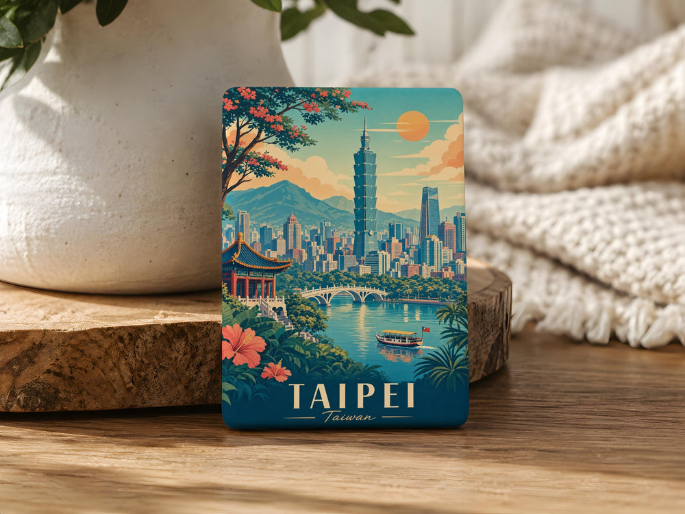 Taipei Taiwan Fridge Magnet, Taipei City Souvenir Magnet, Taiwan Travel Gift, Taipei Landmark Magnet, Asia Vacation Keepsake