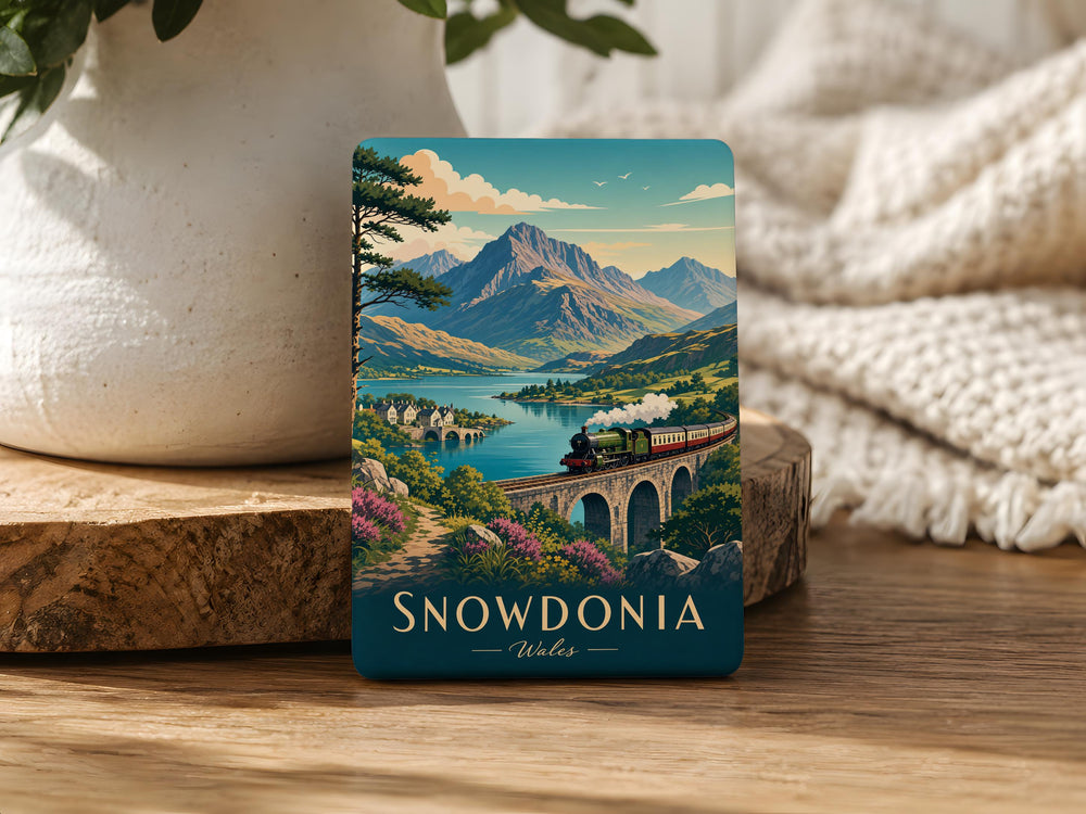 Snowdonia Wales Fridge Magnet, Snowdonia National Park Souvenir, Wales Travel Gift, Mountain Landscape Keepsake Magnet