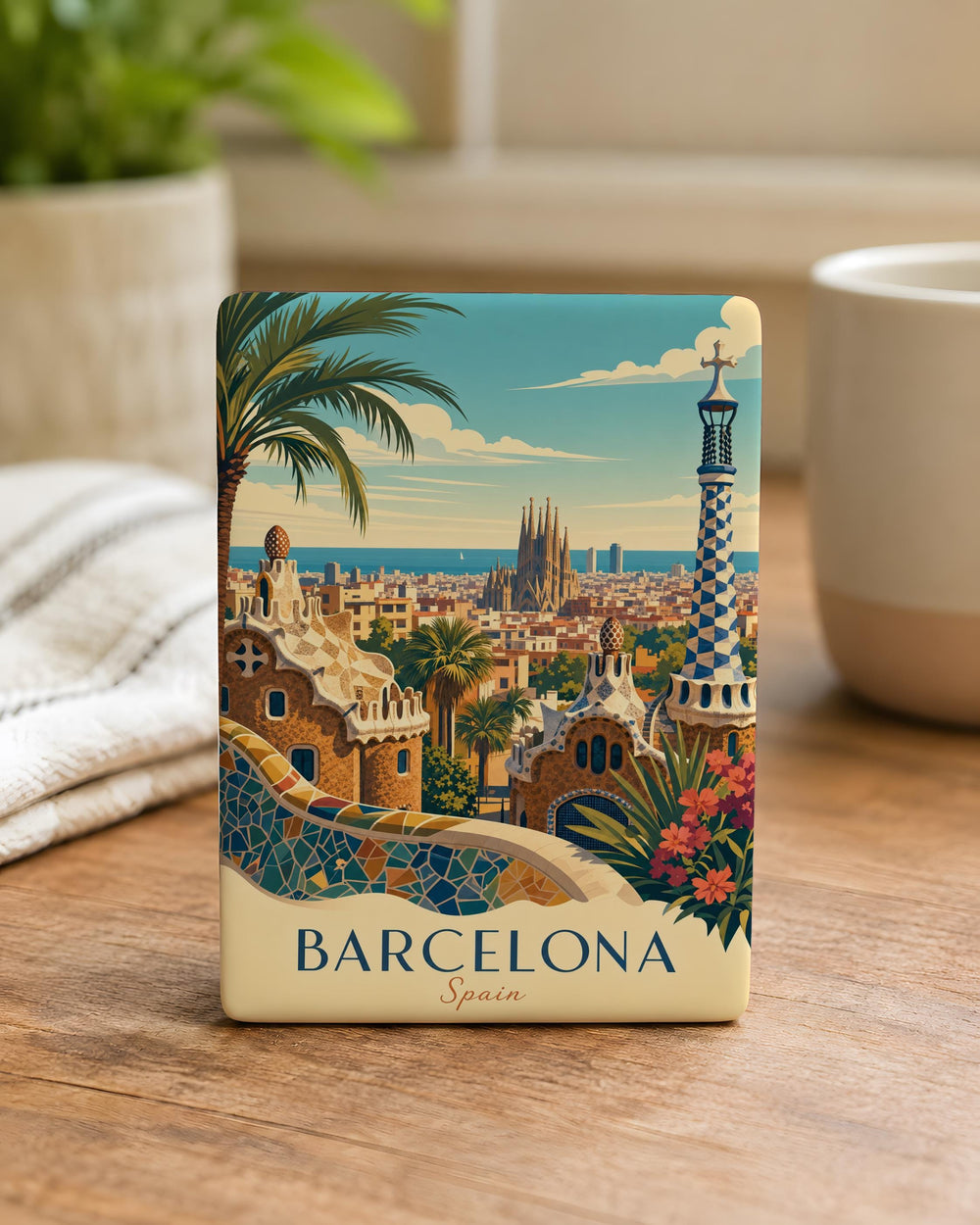 Spain Fridge Magnet, Spain Travel Souvenir Magnet, Spanish Flag Magnet, Madrid Barcelona Seville Valencia Spain Gift Magnet