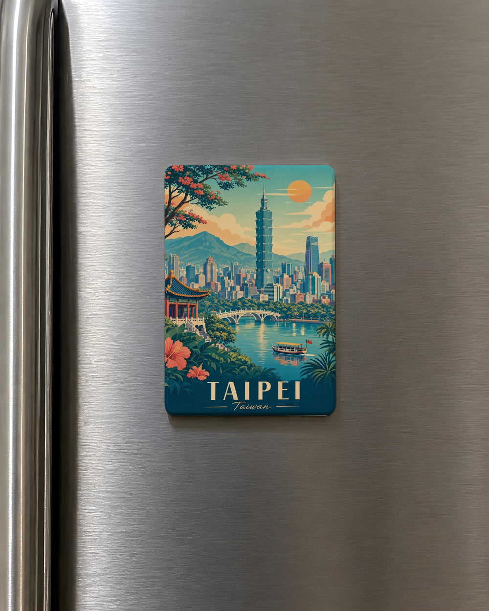 Taipei Taiwan Fridge Magnet, Taipei City Souvenir Magnet, Taiwan Travel Gift, Taipei Landmark Magnet, Asia Vacation Keepsake