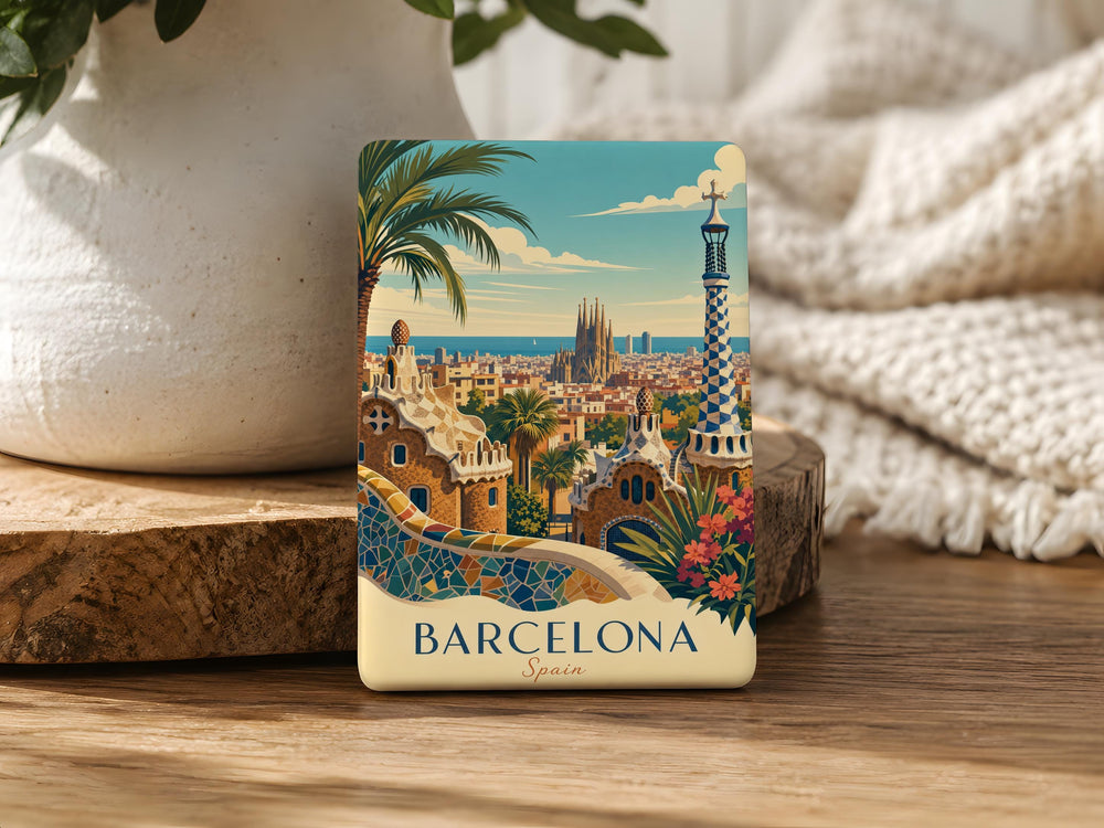 Spain Fridge Magnet, Spain Travel Souvenir Magnet, Spanish Flag Magnet, Madrid Barcelona Seville Valencia Spain Gift Magnet