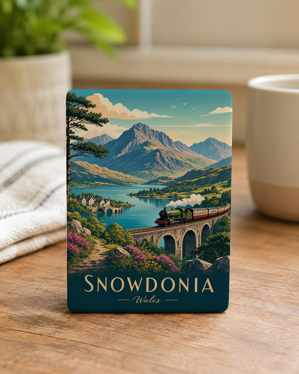 Snowdonia Wales Fridge Magnet, Snowdonia National Park Souvenir, Wales Travel Gift, Mountain Landscape Keepsake Magnet