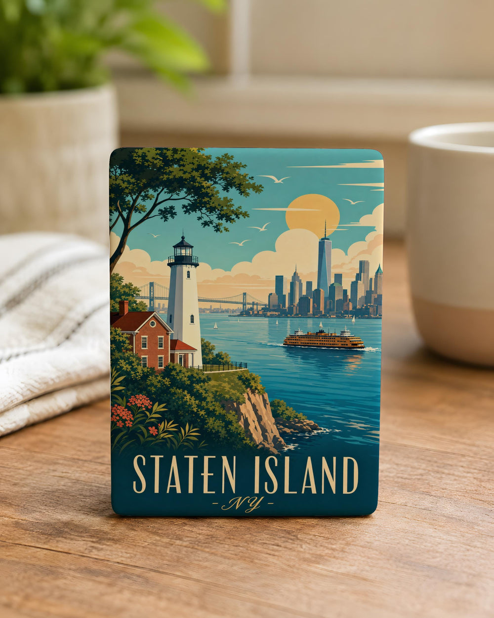 Staten Island NY Fridge Magnet, Staten Island New York Souvenir Magnet, Staten Island Travel Gift, NYC Borough Magnet