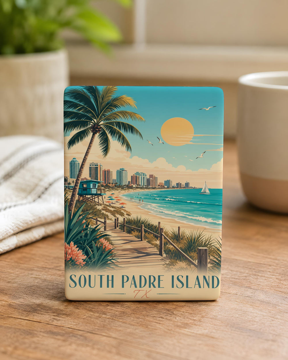 South Padre Island TX Fridge Magnet, Texas Beach Souvenir Magnet, South Padre Island Vacation Travel Keepsake Gift