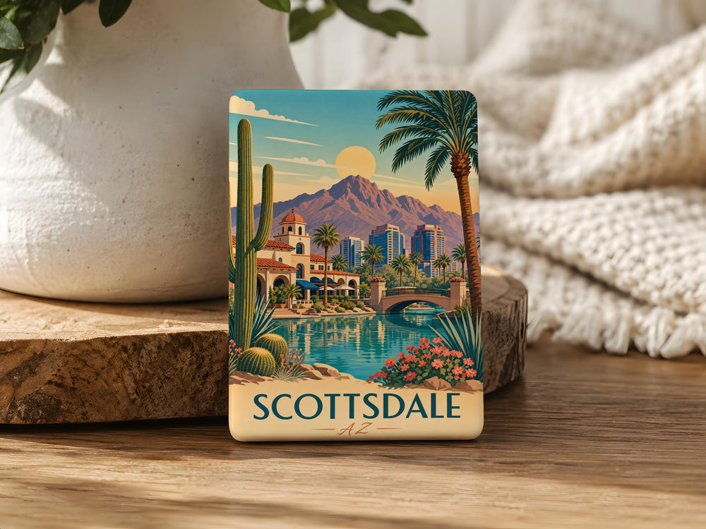 Scottsdale Arizona Fridge Magnet, Scottsdale AZ Souvenir Magnet, Desert Southwest Travel Gift, Arizona Vacation Keepsake