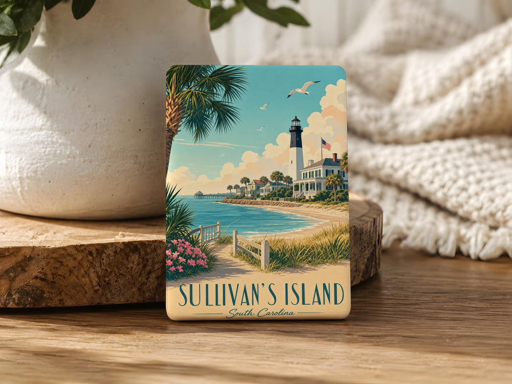 Sullivans Island Fridge Magnet, South Carolina Beach Town Souvenir, Coastal Landmark Keepsake Magnet