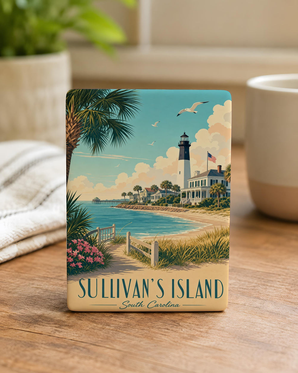 Sullivans Island Fridge Magnet, South Carolina Beach Town Souvenir, Coastal Landmark Keepsake Magnet