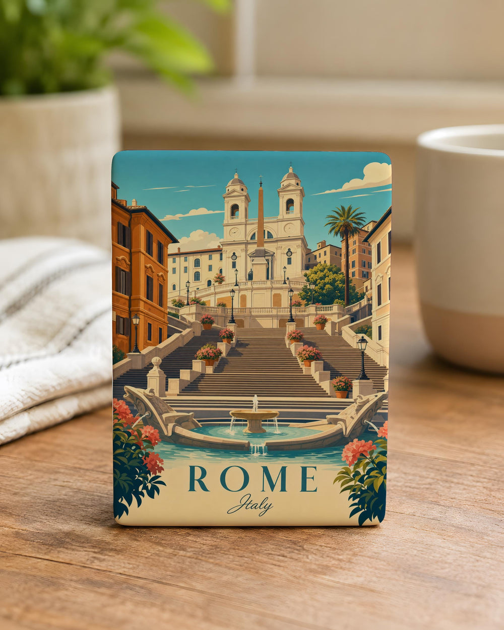 Spanish Steps Rome Fridge Magnet, Iconic Italian Landmark Souvenir Magnet, Travel Gift, Rome Italy Keepsake Magnet