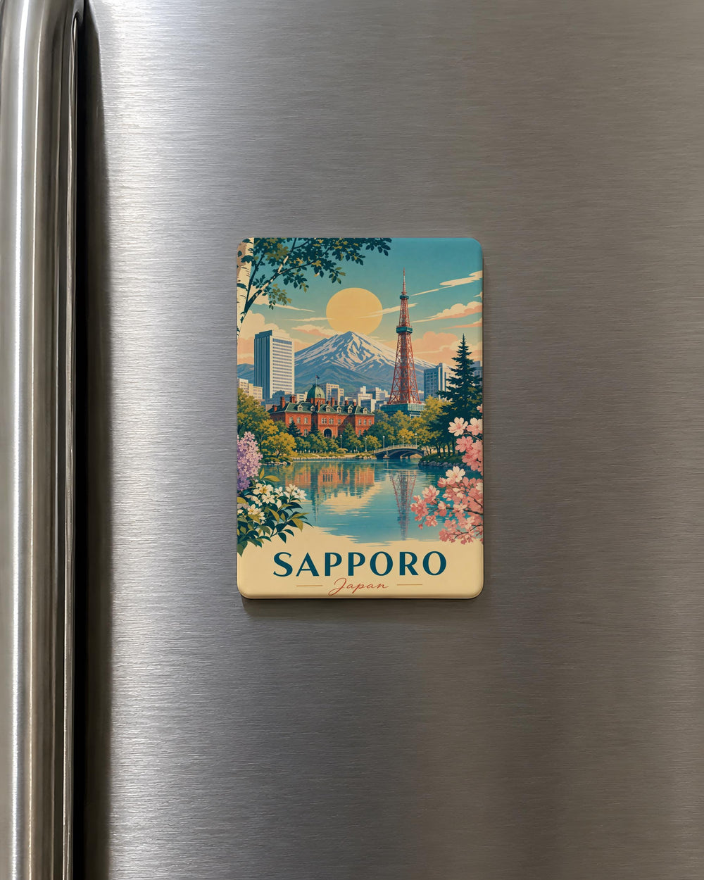 Sapporo Japan Fridge Magnet, Hokkaido Souvenir Magnet, Sapporo City Travel Keepsake, Japan Vacation Refrigerator Magnet