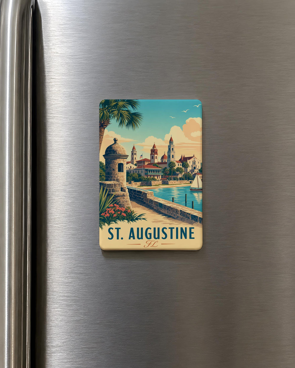 St Augustine FL Fridge Magnet, St Augustine Florida Souvenir Magnet, Historic St Augustine Travel Gift Keepsake Magnet