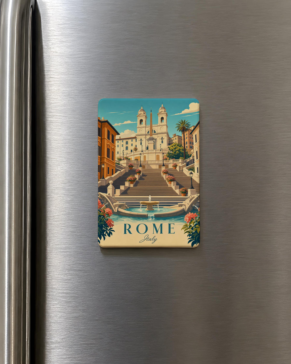 Spanish Steps Rome Fridge Magnet, Iconic Italian Landmark Souvenir Magnet, Travel Gift, Rome Italy Keepsake Magnet