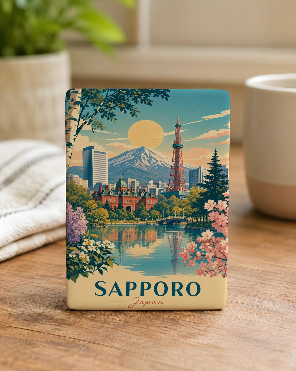 Sapporo Japan Fridge Magnet, Hokkaido Souvenir Magnet, Sapporo City Travel Keepsake, Japan Vacation Refrigerator Magnet