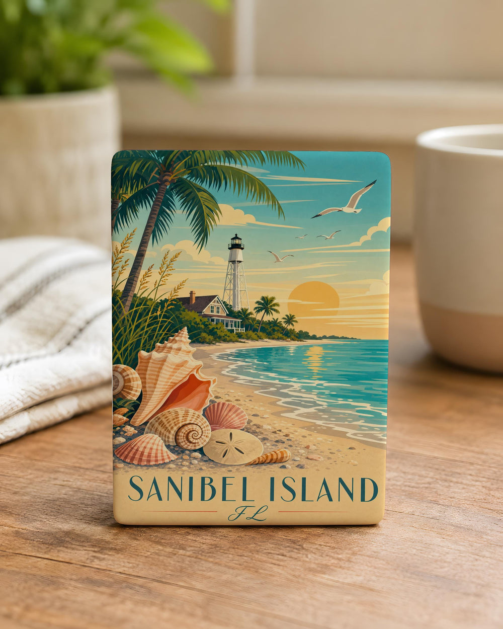 Sanibel Island FL Fridge Magnet, Sanibel Island Florida Souvenir Magnet, Beach Vacation Travel Gift, Coastal Island Keepsake
