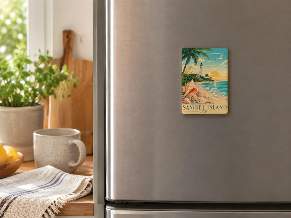 Sanibel Island FL Fridge Magnet, Sanibel Island Florida Souvenir Magnet, Beach Vacation Travel Gift, Coastal Island Keepsake
