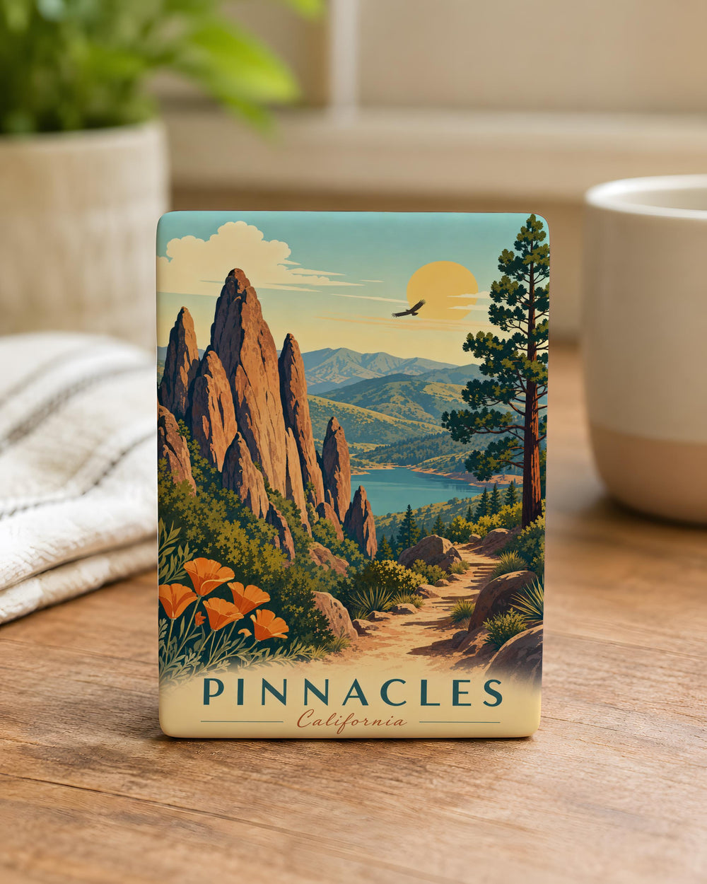 Pinnacles National Park Fridge Magnet, California Hiking Trail Souvenir, High Peaks Rock Formations Travel Keepsake