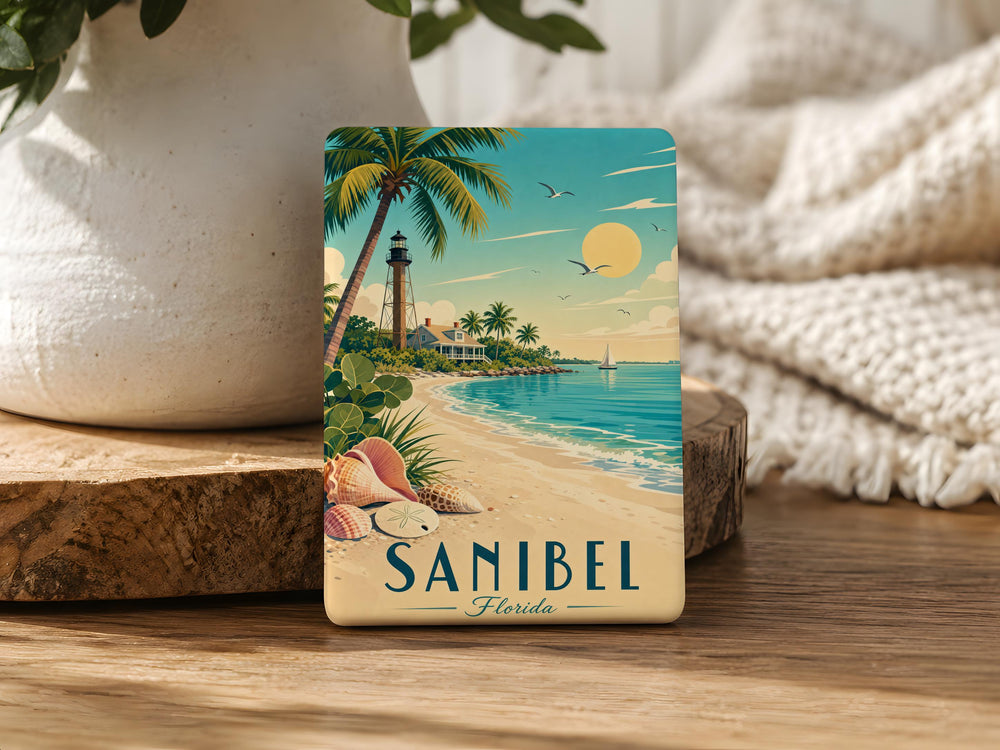 Sanibel Island Fridge Magnet, Sanibel Florida Souvenir Magnet, Beach Vacation Travel Keepsake Magnet